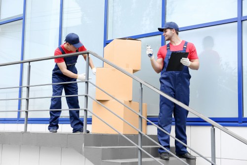 Commercial moving team planning a business relocation in Isleworth