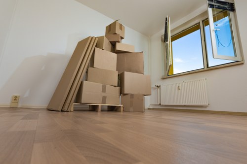 Careful handling of household items during a local van move