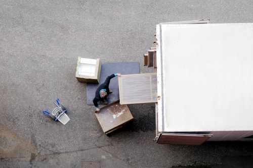 Packed moving boxes ready for a home move in Isleworth