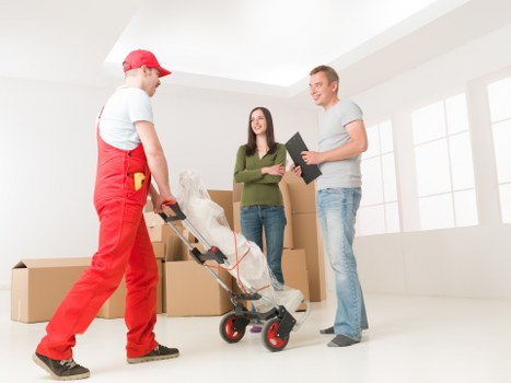 Organised moving boxes ready for unpacking service in Isleworth