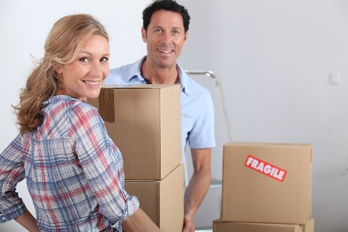 Packed household items ready for transport by Isleworth removal specialists