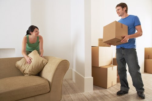 Packed boxes ready for a student move in Isleworth