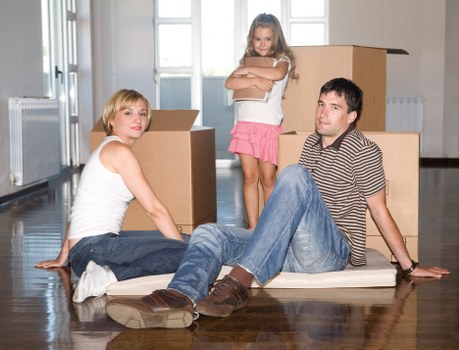 Packed moving boxes ready for removal services in Isleworth